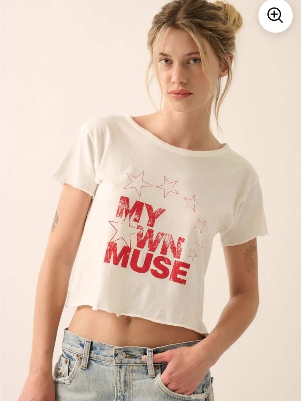 'My Own Muse' Graphic Crop Tee